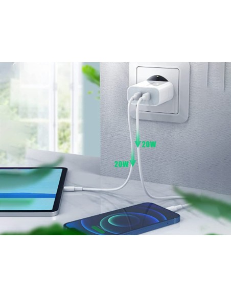 Caricatore USB QC3.0 e USB C PD 18W Caricabatterie 2 In 1 Ricarica Veloce