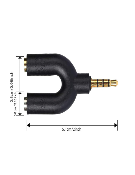 Sdoppiatore Splitter Audio 3.5mm Cuffia Microfono Adattatore Convertitore