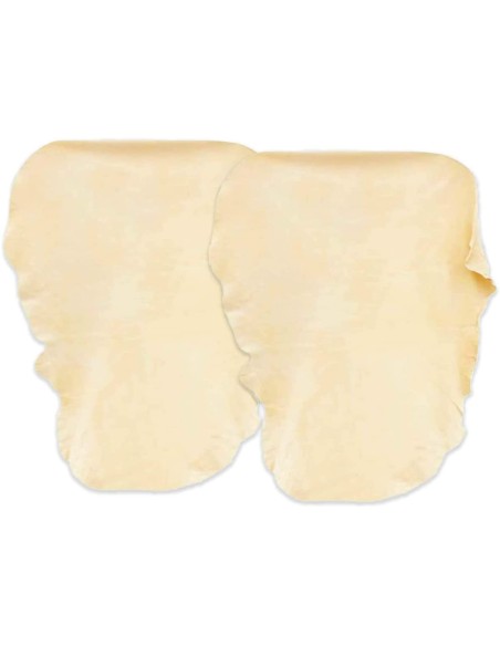 2 Pezzi Spugna Panno Vera Pelle di Daino Camoscio Scamosciata Forma Irregolare Misura 40X50cm