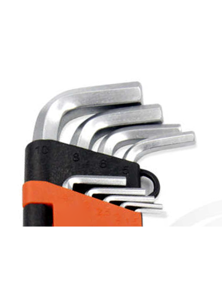 9 Chiavi Esagonali a Brugola 1,5mm-10mm Taglio Grande Lunghezza Da 92mm Fino 225mm