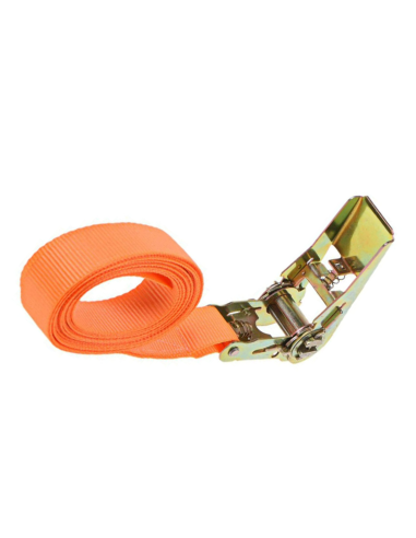 2 Pezzi Nastro Tensore con Cricchetto 500 daN Arancione 25mm X 5m