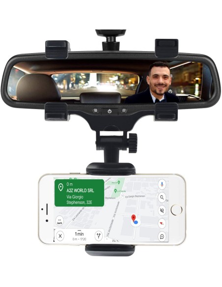 Porta Cellulare da Auto Specchietto Supporto Smartphone da Specchietto Retrovisore Auto