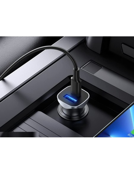 Caricatore Da Auto 2 Porte USB C PD USB-A 2,4A Ricarica Rapido Massimo 32W Quadrata 29X29mm