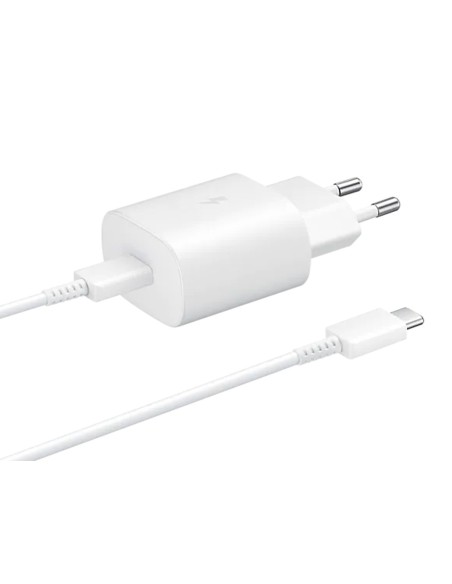 Caricatore USB C 25W Bianco Caricabatterie PD Ricarica Ultra Rapida 5V 3A 9V 2,77A