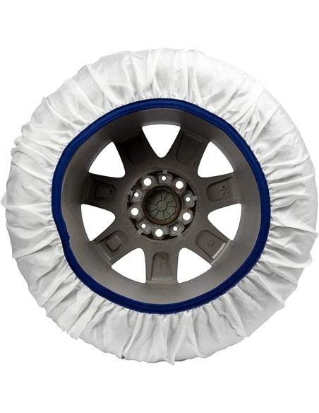 Calze Da Neve per Auto Omologate EN 16662-1 Modello Bianco Standard Misura L
