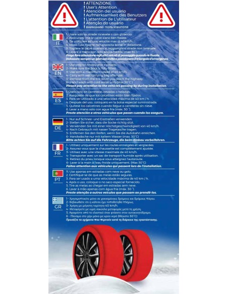 Calze Da Neve per Auto Omologate EN 16662-1-2020 Misura XL