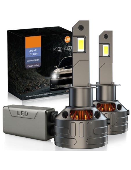 Kit Full Led Premium H1 80W 12V 24V 6000K 18000 Lumen 100% Canbus Piu Luminoso