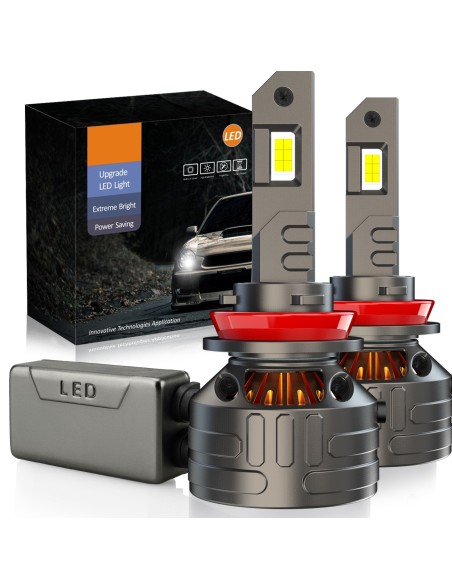 Kit Full Led Premium H8 H11 80W 12V 24V 6000K 18000 Lumen 100% Canbus Piu Luminoso