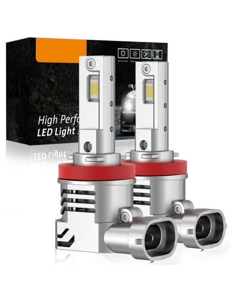Kit Full Led Compatto H8 H11 12V 45W 8000 Lumen Canbus All In One IP65 Dissipazione a Ventola