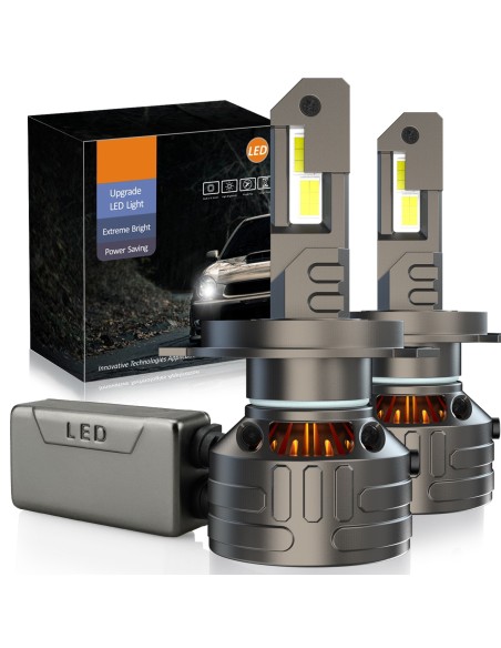 Kit Full Led Premium H4 80W 12V 24V 6000K 18000 Lumen 100% Canbus Piu Luminoso