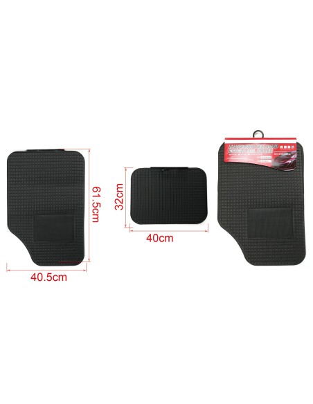 Kit Tappetini Auto In Gomma Universale Anteriori 61,5X40,5cm Posteriori 40X32cm