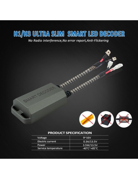 Led Warning Canceller H1 H3 12V Filtro Resistenza Cancella Errore Kit Full Led