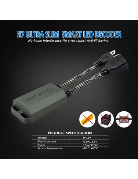 Led Warning Canceller H7 12V Filtro Resistenza Cancella Errore Kit Full Led