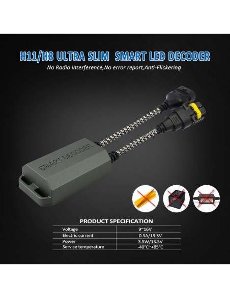 Led Warning Canceller H8 H11 12V Filtro Resistenza Cancella Errore Kit Full Led