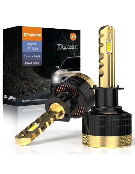 Kit Full Led Golden Key H1 120W 12000 Lumen 12V 6500K IP68 4 Volte Piu Luminoso