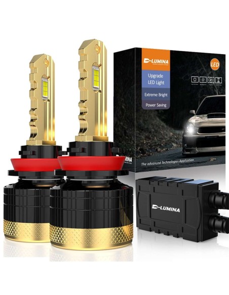 Kit Full Led Golden Key H8 H9 H11 120W 12000 Lumen 12V 6500K IP68 4 Volte Piu Luminoso