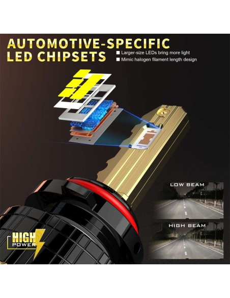 Kit Full Led Golden Key HIR2 9012 120W 12000 Lumen 12V 6500K IP68 4 Volte Piu Luminoso