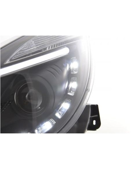 Faro diurno Luci di marcia diurna a LED Opel Corsa D dal 2011 nero per veicoli con guida a destra