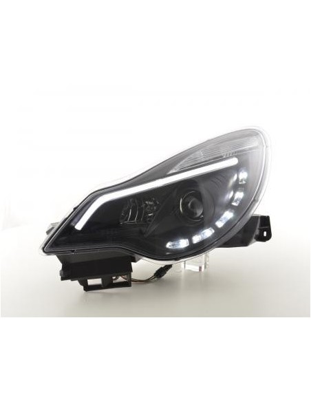 Faro diurno Luci di marcia diurna a LED Opel Corsa D dal 2011 nero per veicoli con guida a destra