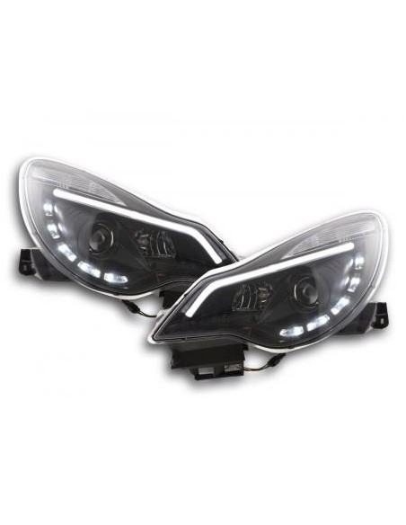 Faro diurno Luci di marcia diurna a LED Opel Corsa D dal 2011 nero per veicoli con guida a destra