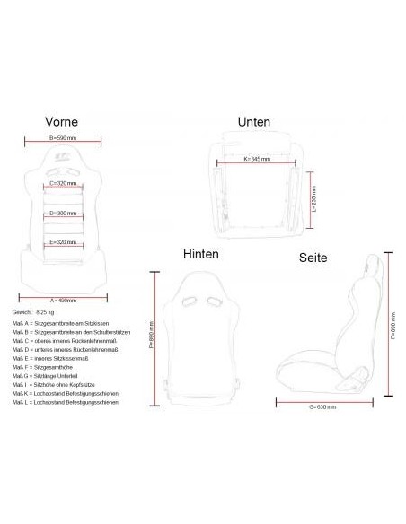 FK sedili sportivi sedili avvolgenti per auto Set Edition 2 tessuto blu