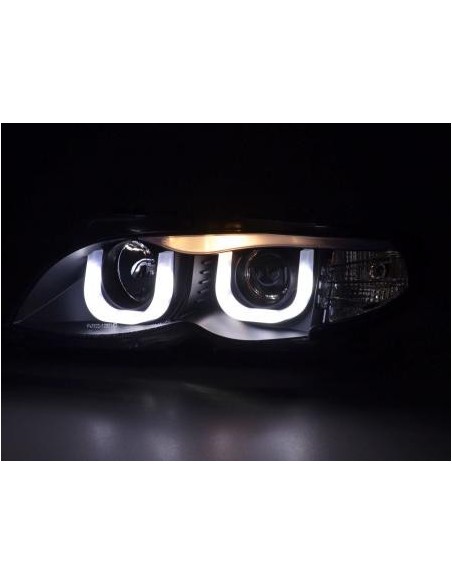 Fari Angel Eyes BMW Serie 3 E46 Limo / Touring 02-05 neri