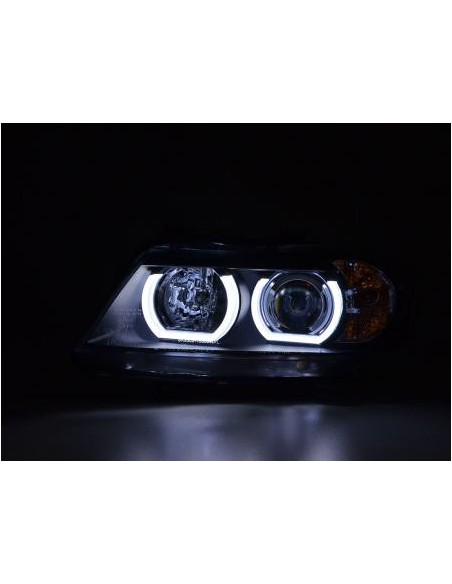Fari Daylight LED DRL look BMW Serie 3 E90 / E91 05-08 nero