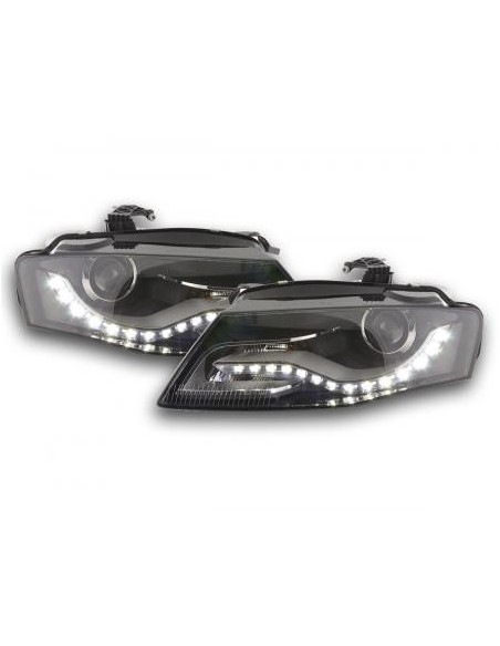 Fari Daylight con luci diurne Audi A4 (B8 / 8K) 08-11 neri