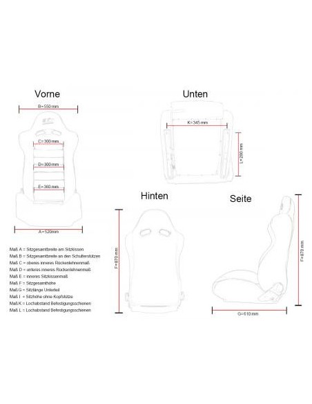 FK sedili sportivi sedili avvolgenti per auto Set Edition 4 tessuto rosso