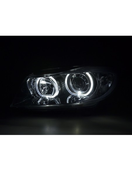 Faro Angel Eyes LED BMW Serie 3 E90 / E91 2005-2011 nero