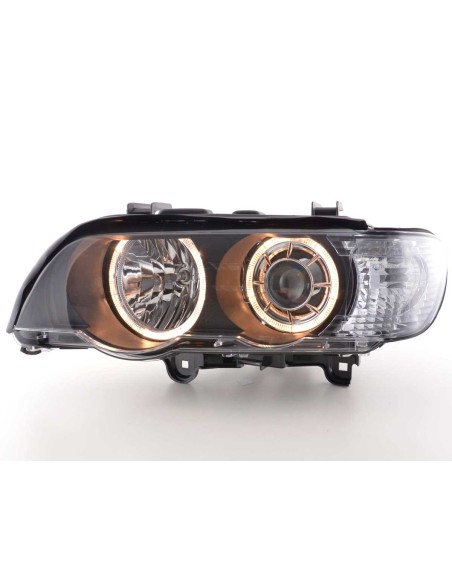 Faro Angel Eyes BMW X5 tipo E53 00-03 nero