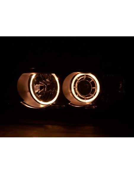 Faro Angel Eyes BMW X5 tipo E53 00-03 nero