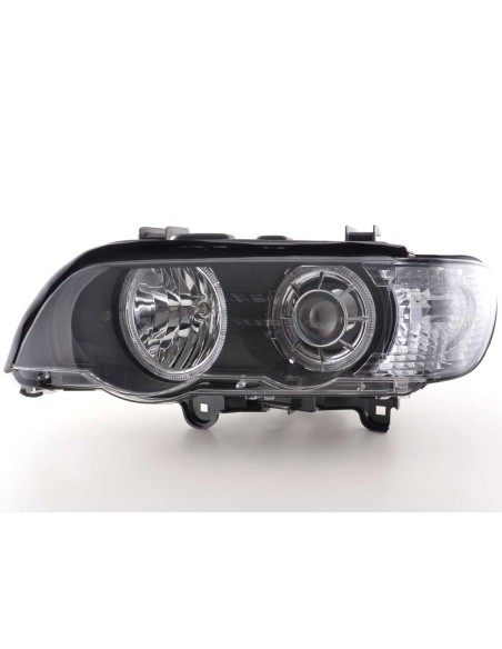 Faro Angel Eyes BMW X5 tipo E53 00-03 nero