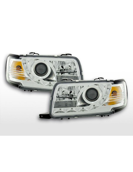 Faro Daylight LED DRL look Audi 80 tipo B4 91-94 cromato