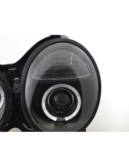 Faro Angel Eyes Mercedes Classe E tipo W210 99-01 nero