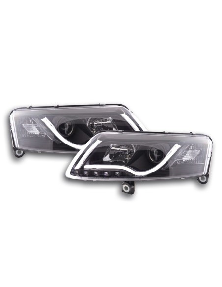 Faro Daylight LED DRL look Audi A6 tipo 4F 04-08 nero per guida a destra