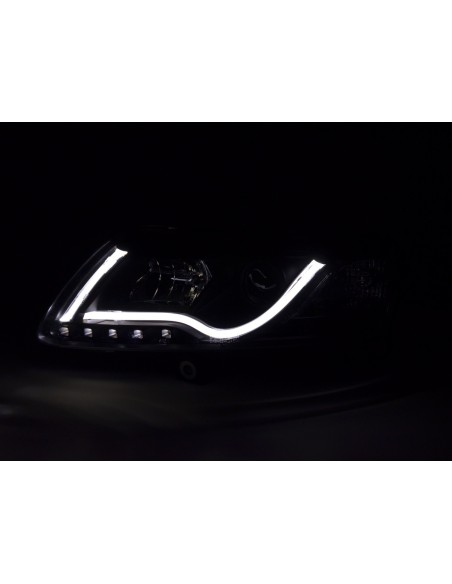 Faro Daylight LED DRL look Audi A6 tipo 4F 04-08 nero per guida a destra