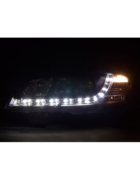 Faro Daylight LED DRL look Fiat Stilo 3 porte. Tipo 192 01-07 nero