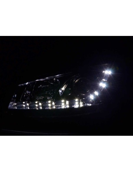 Faro Daylight LED DRL look Ford Fiesta tipo MK6 03-07 cromato