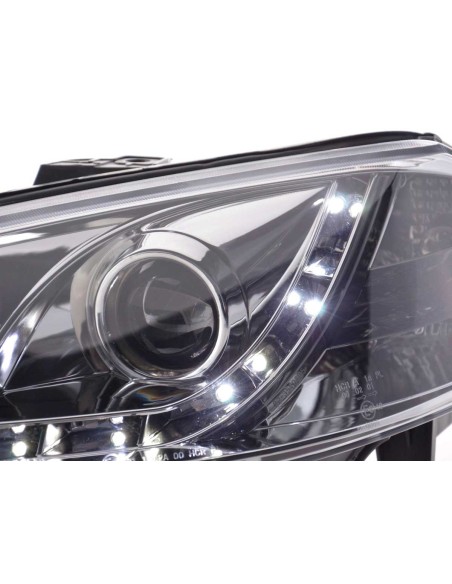 Faro Daylight LED DRL look Ford Fiesta tipo MK6 03-07 cromato