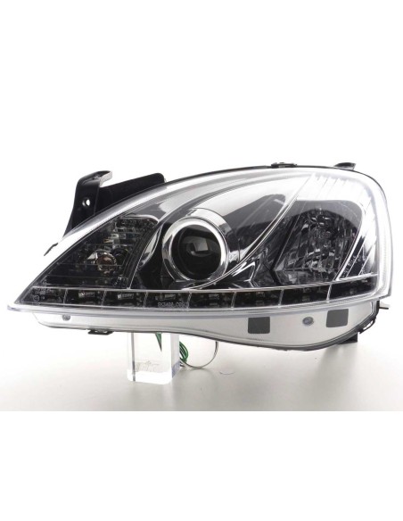 Faro Daylight LED DRL look Opel Corsa C 01-06 cromato