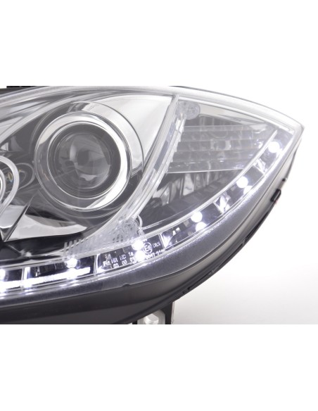 Faro Daylight LED DRL look Seat Leon 1P 09- cromato per guida a destra