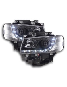 Faro Daylight LED DRL look VW bus tipo T4 96-03 nero per guida a destra