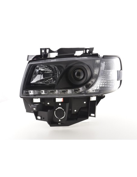 Faro Daylight LED DRL look VW bus tipo T4 96-03 nero per guida a destra