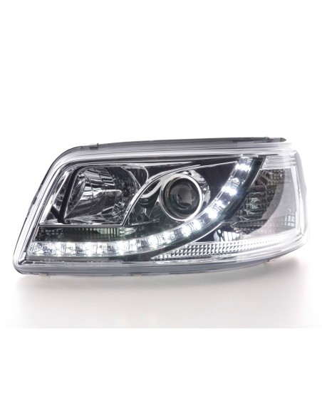 Faro Daylight LED DRL look VW Bus tipo T5 03-09 cromato
