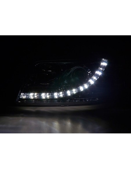 Faro Daylight LED DRL look VW Bus tipo T5 03-09 cromato