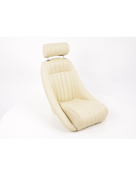 FK Oldtimersitze Sedili avvolgenti per auto Set Classic 2 in similpelle beige con poggiatesta