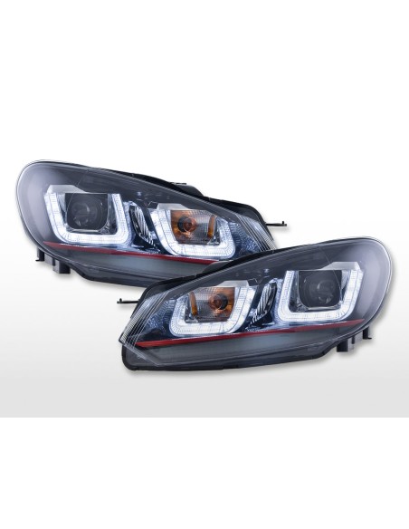 Faro diurno Luci di marcia diurna a LED VW Golf 6 08-12 aspetto GTI nero