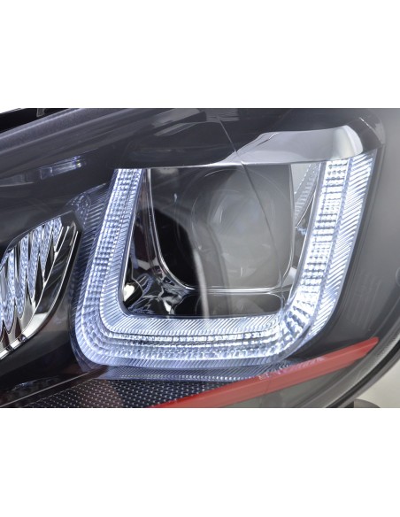 Faro diurno Luci di marcia diurna a LED VW Golf 6 08-12 aspetto GTI nero
