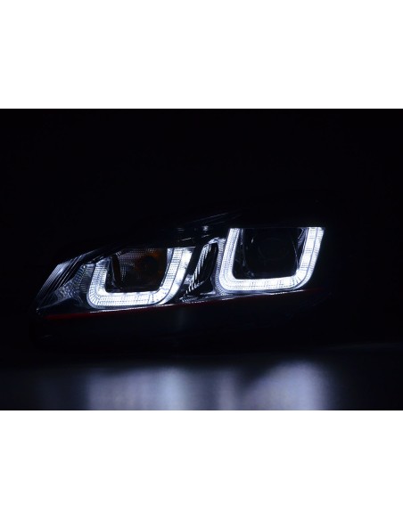 Faro diurno Luci di marcia diurna a LED VW Golf 6 08-12 aspetto GTI nero